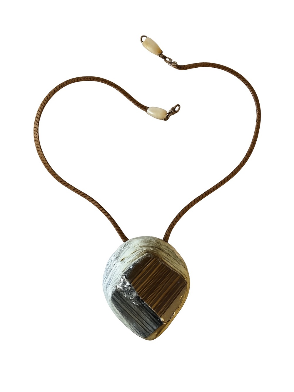 Adina Mills Raw Pyrite Pendant Necklace